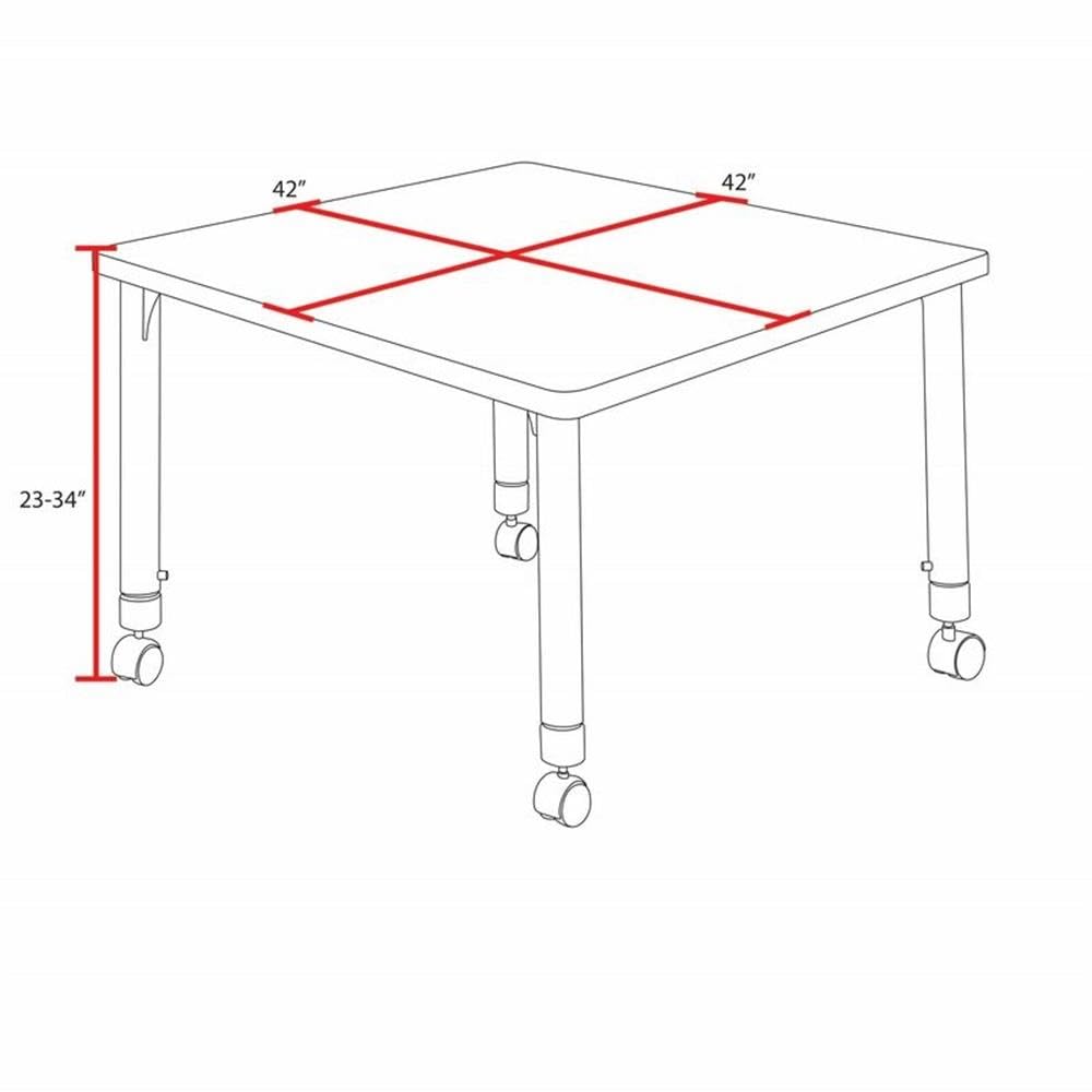 Square Mobile Table & 4 Stack Chairs E8542