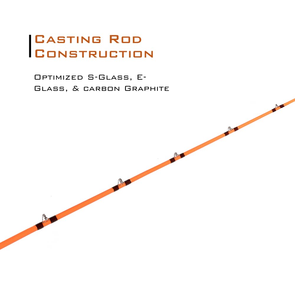 7'6" One-Piece Casting Rod with S-Glass, E-Glass & Carbon Graphite O2835