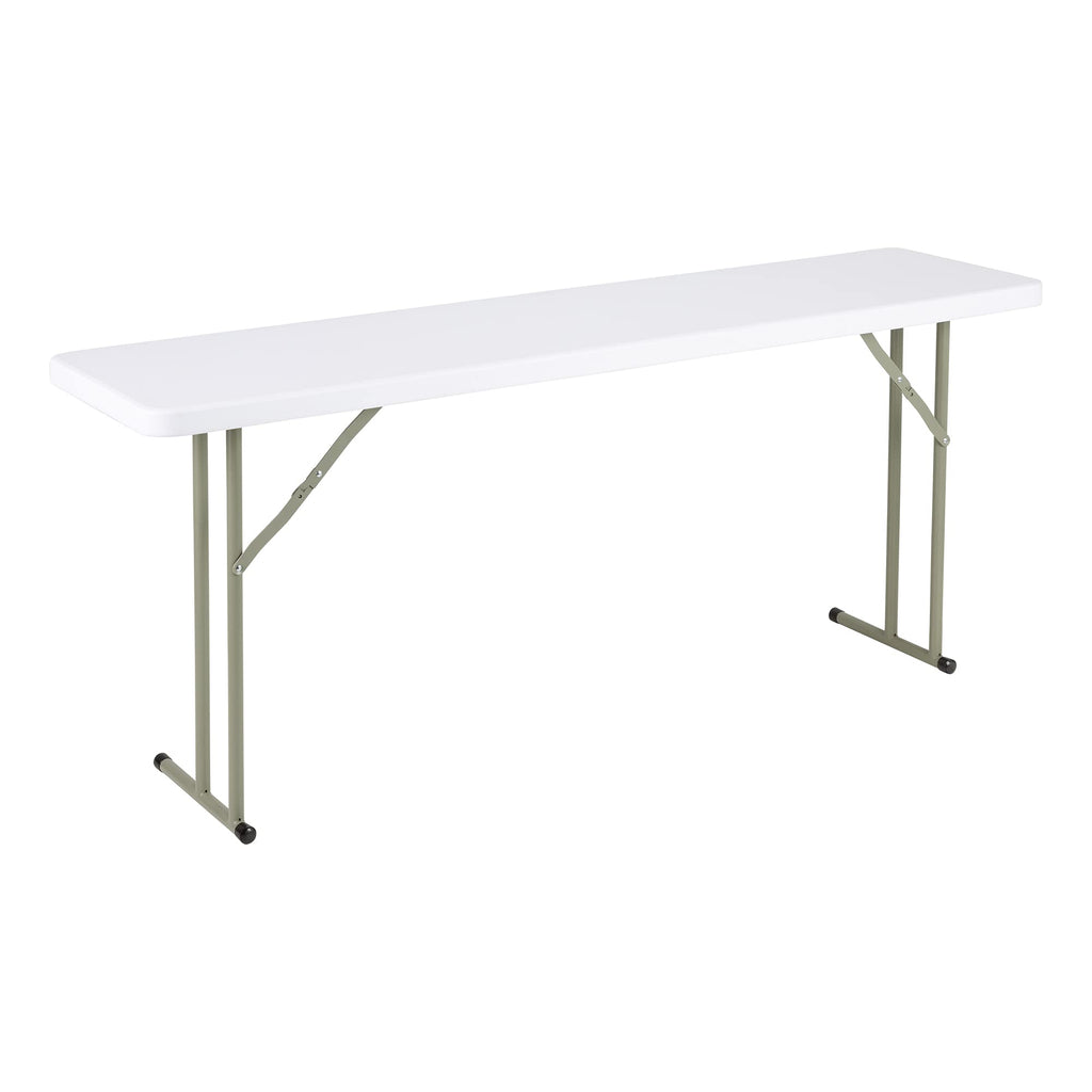 White Rectangular Blow-Molded Plastic Folding Training Table P517274