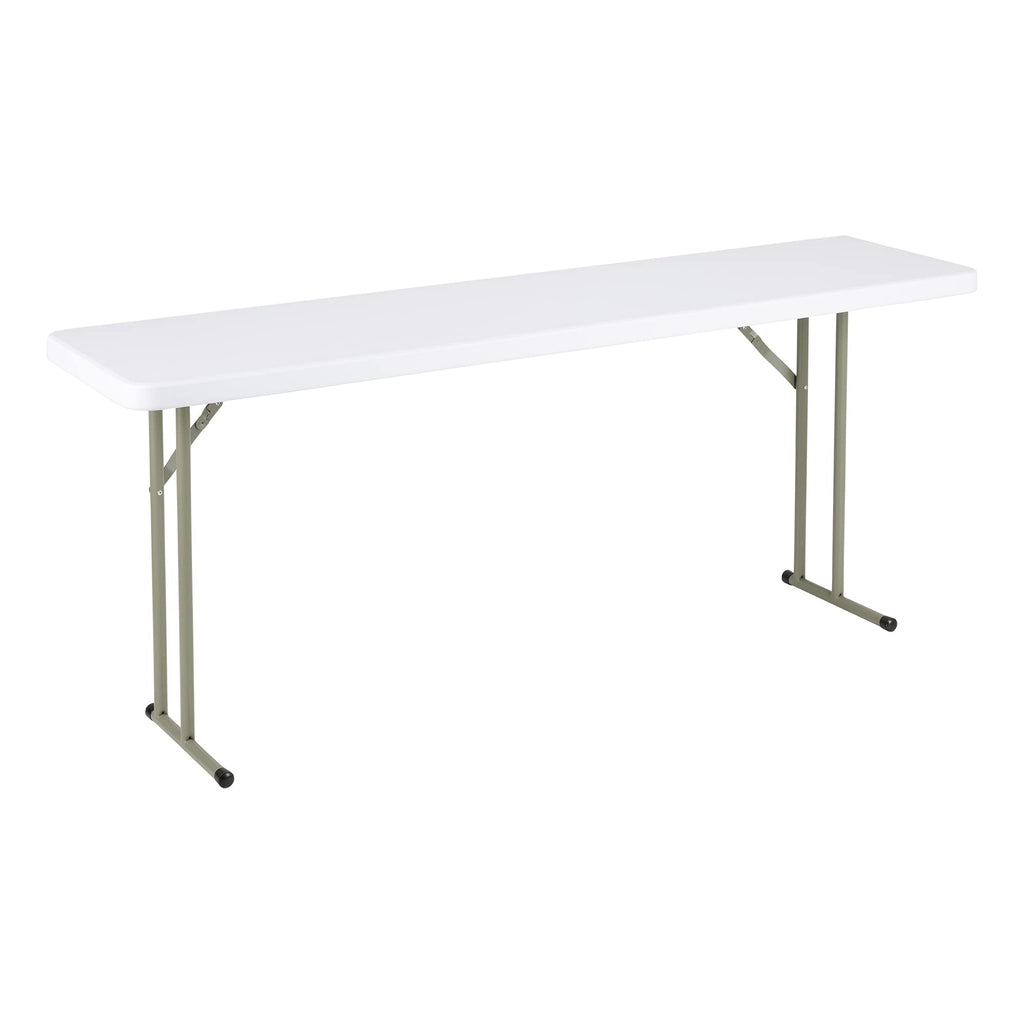 White Rectangular Blow-Molded Plastic Folding Training Table P517274