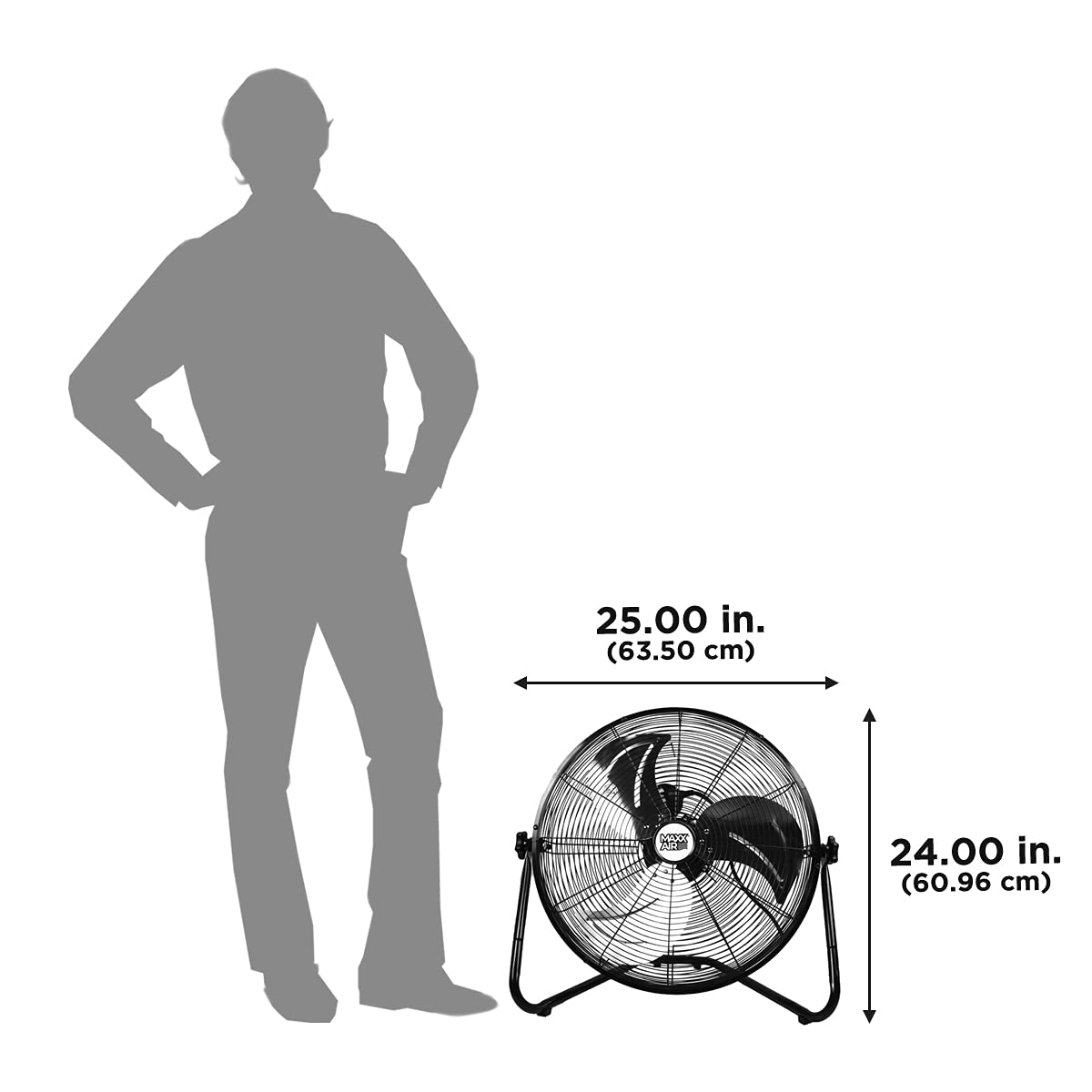 20 Inch 3-Speed High Velocity Metal Floor Fan D28696