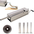 7L Stainless Steel Vertical Manual Sausage Stuffer with 4 Filling Nozzles D62692