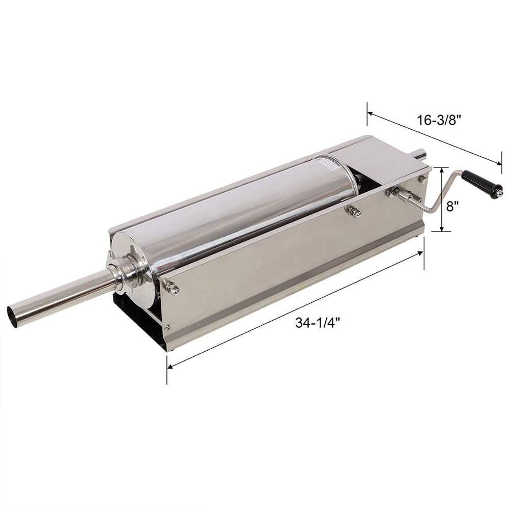 7L Stainless Steel Vertical Manual Sausage Stuffer with 4 Filling Nozzles D62692