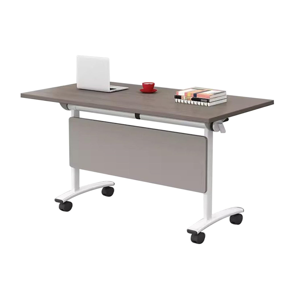 Gray Wood Folding Table with Steel Frame X79640