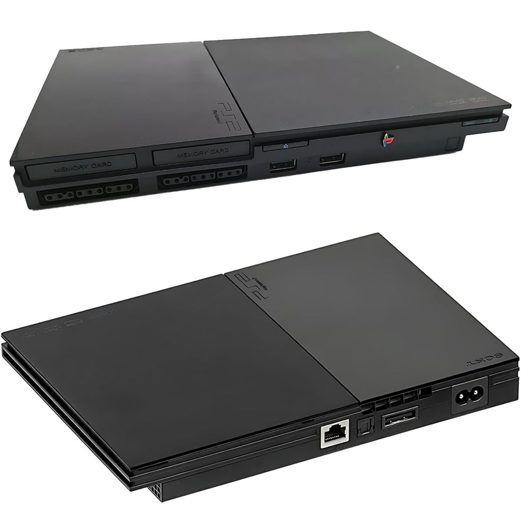 Black PlayStation 2 Console with 2 Wireless Controllers X9187