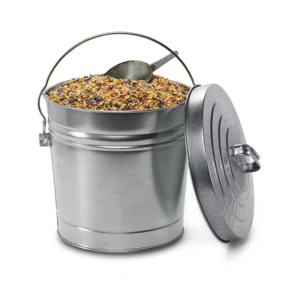 6 Gallon Galvanized Steel Round Trash Can with Locking Lid Y829884