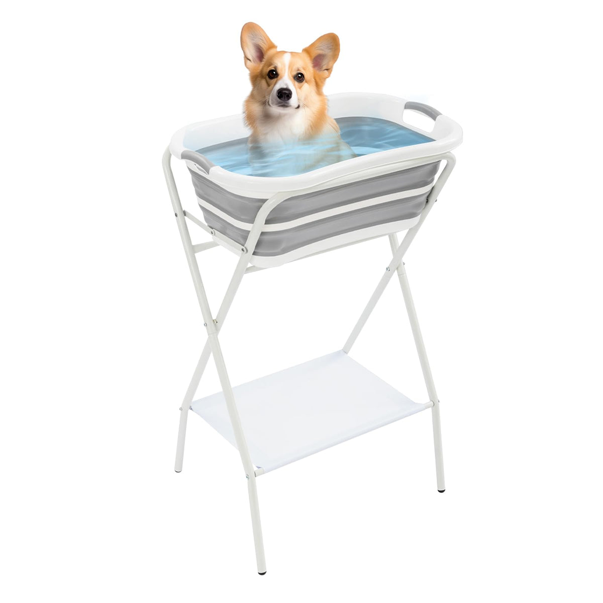Foldable Pet Bathtub with Stand, 110lbs Capacity Z778