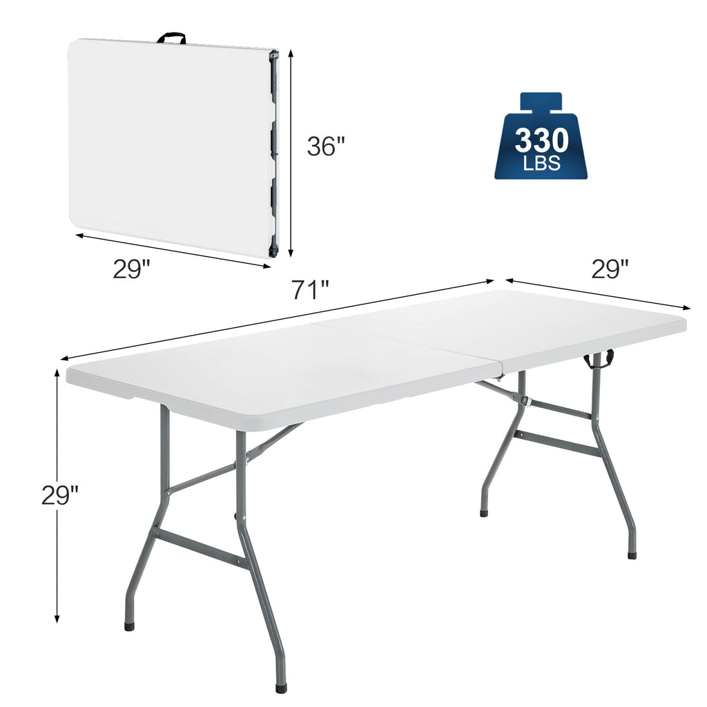 6FT Portable Folding Picnic Table with Handle Z19136