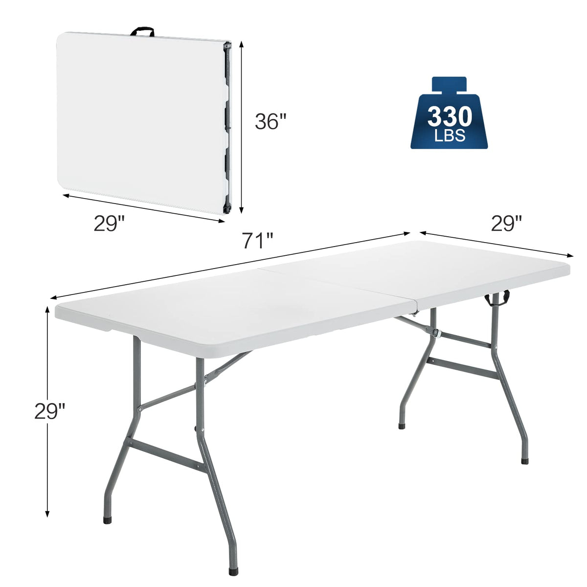 6FT Portable Folding Picnic Table with Handle Z19136