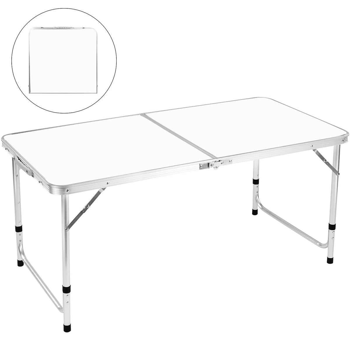 4 FT Aluminum Height Adjustable Folding Camping Table B13629