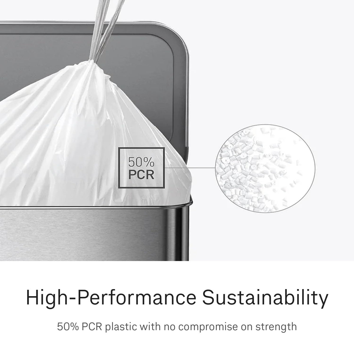 100 Count Drawstring Kitchen Trash Bags, 10-12 Liter, White V6320
