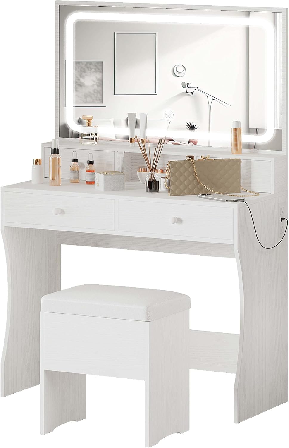 Vanity Desk with Charging Station B475