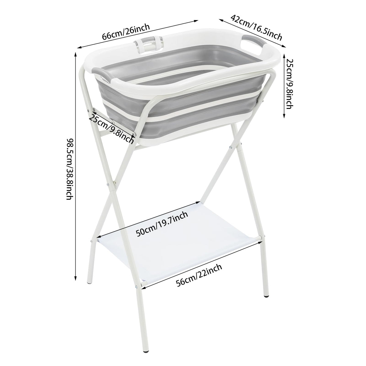 Foldable Pet Bathtub with Stand, 110lbs Capacity Z778