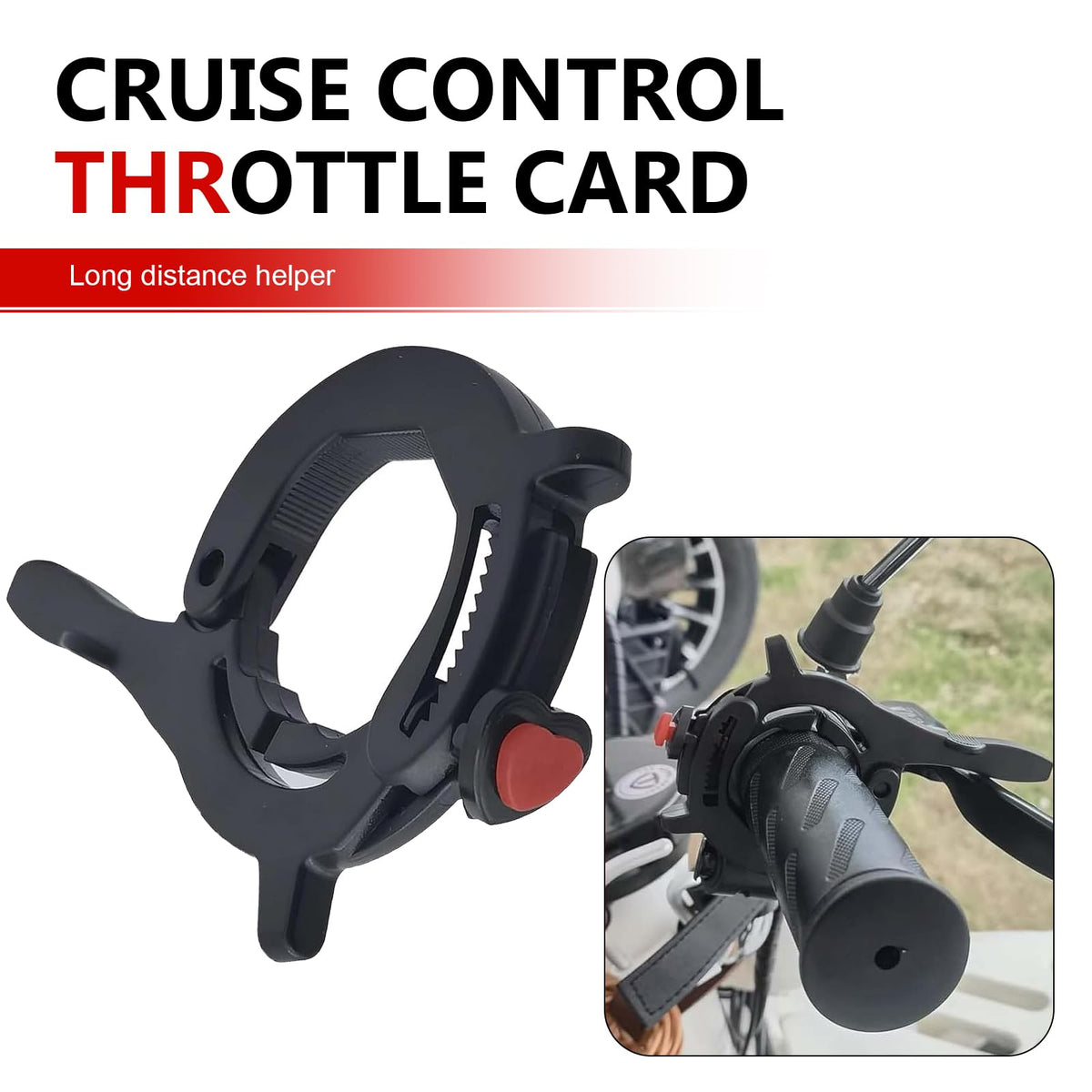 Motorcycle Throttle Lock Cruise Control 1.18"-1.57" Black K7103