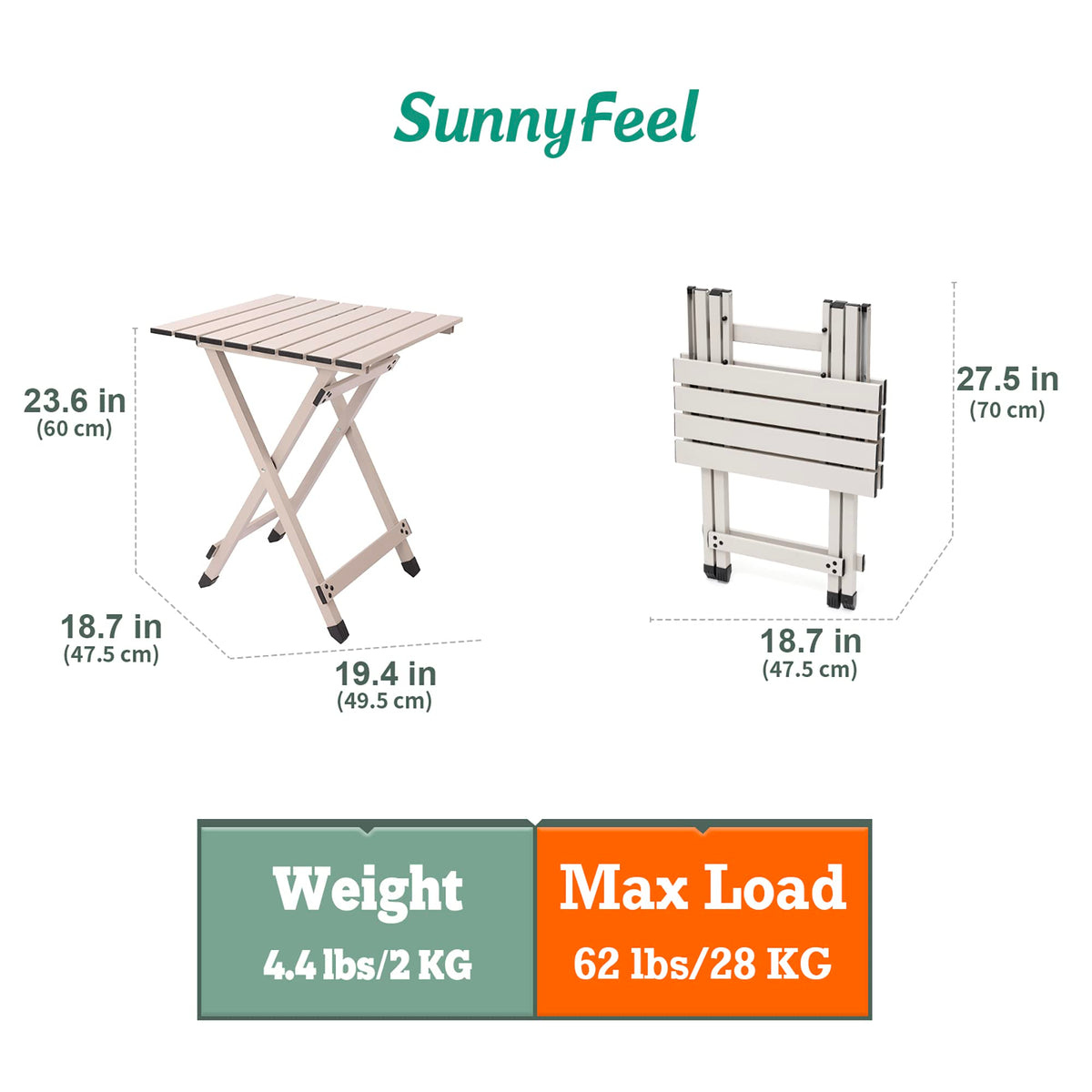 Lightweight Aluminum Folding Camping Table H917615