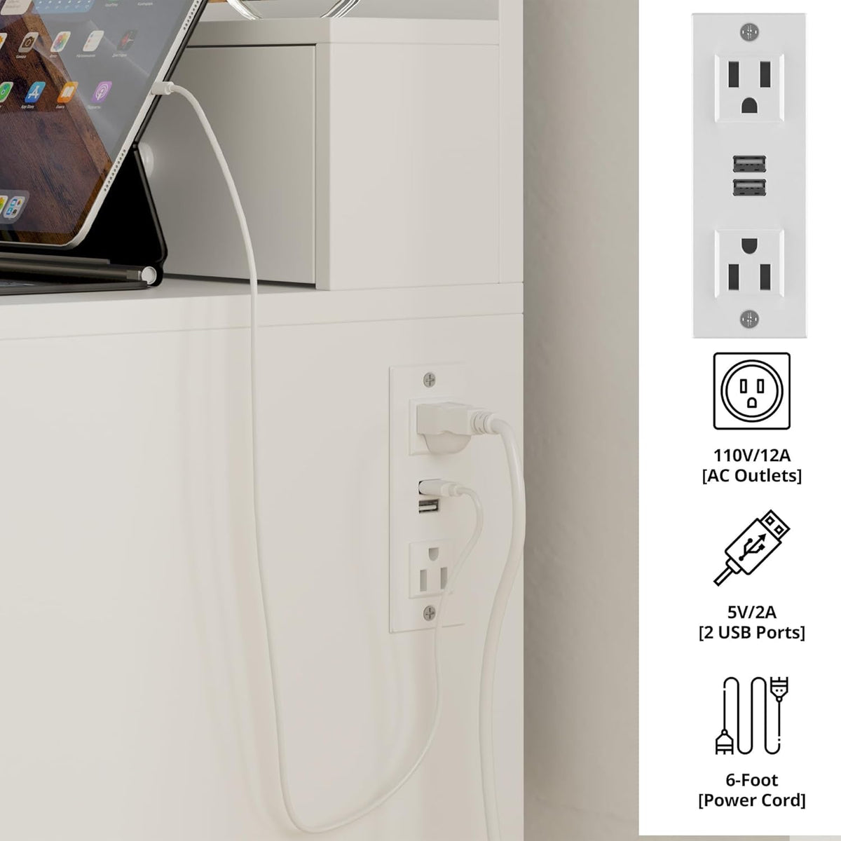 Vanity Desk with Charging Station B475