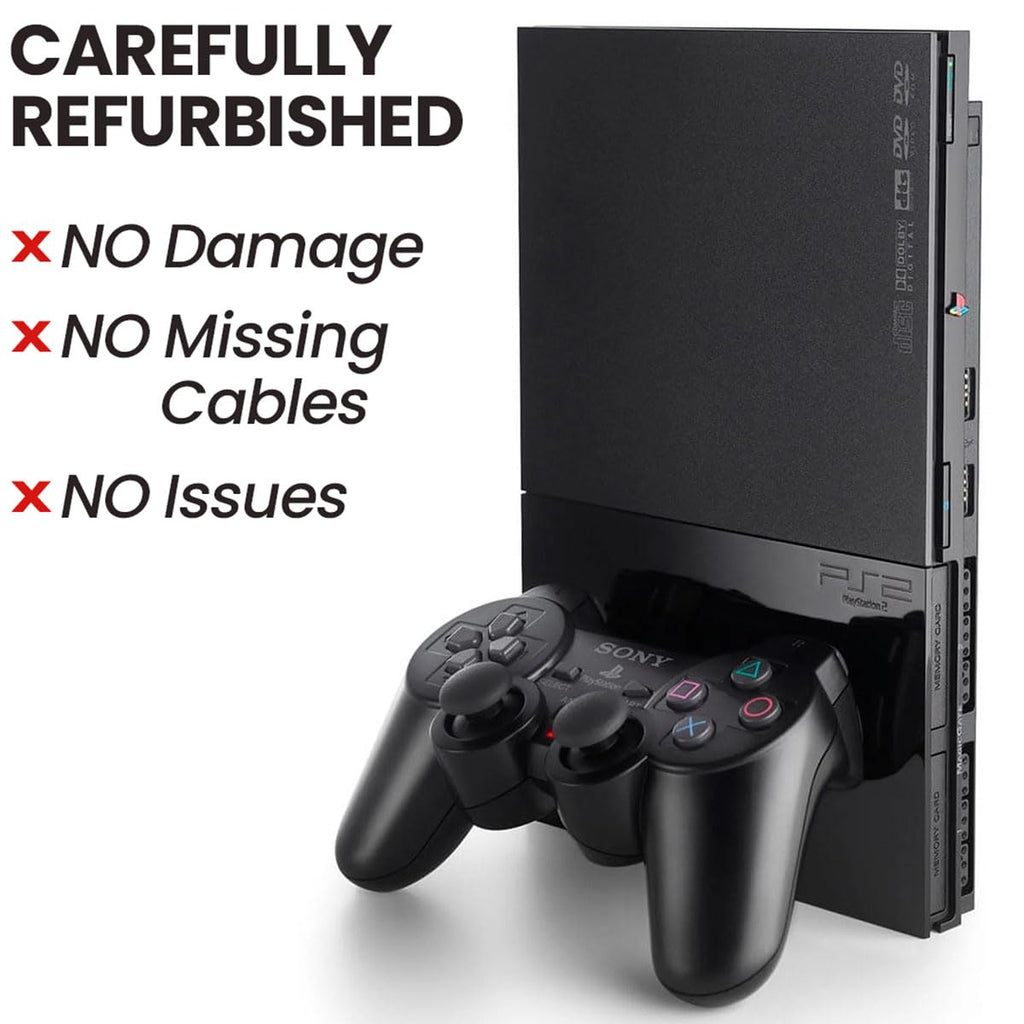 Black PlayStation 2 Console with 2 Wireless Controllers X9187