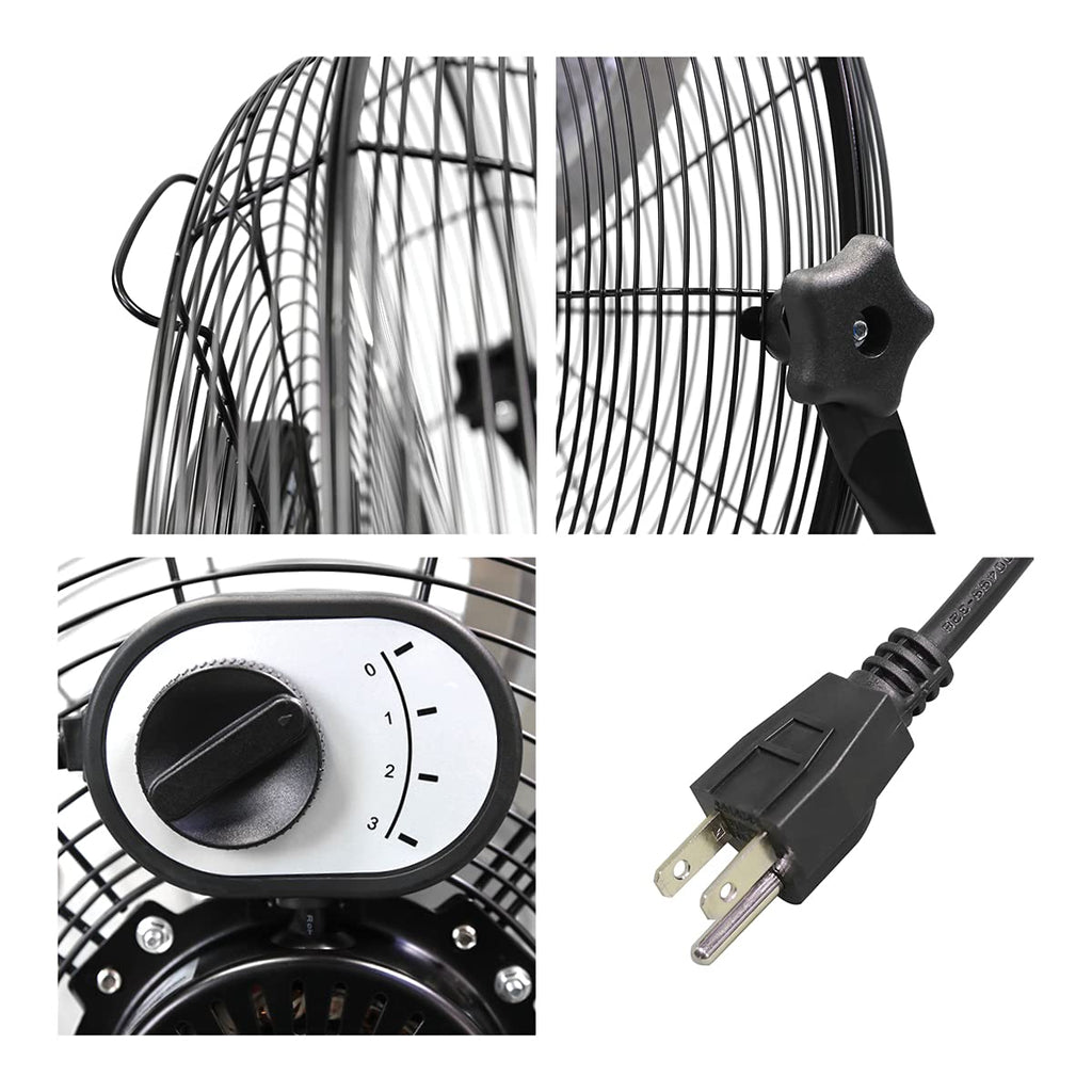 20 Inch 3-Speed High Velocity Metal Floor Fan D28696