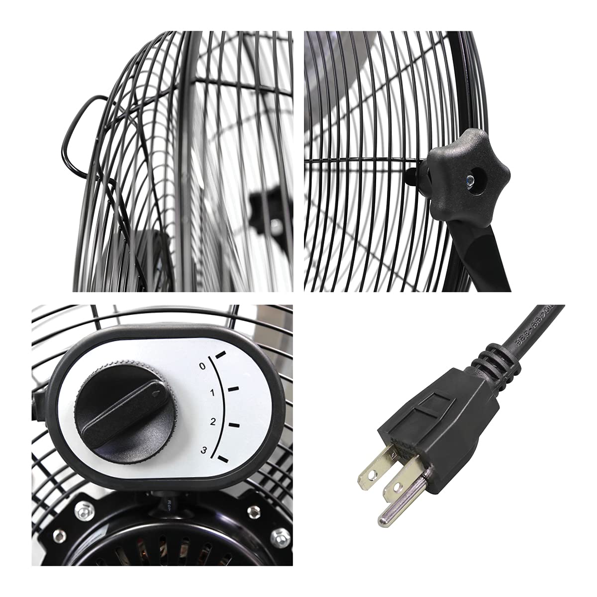 20 Inch 3-Speed High Velocity Metal Floor Fan D28696