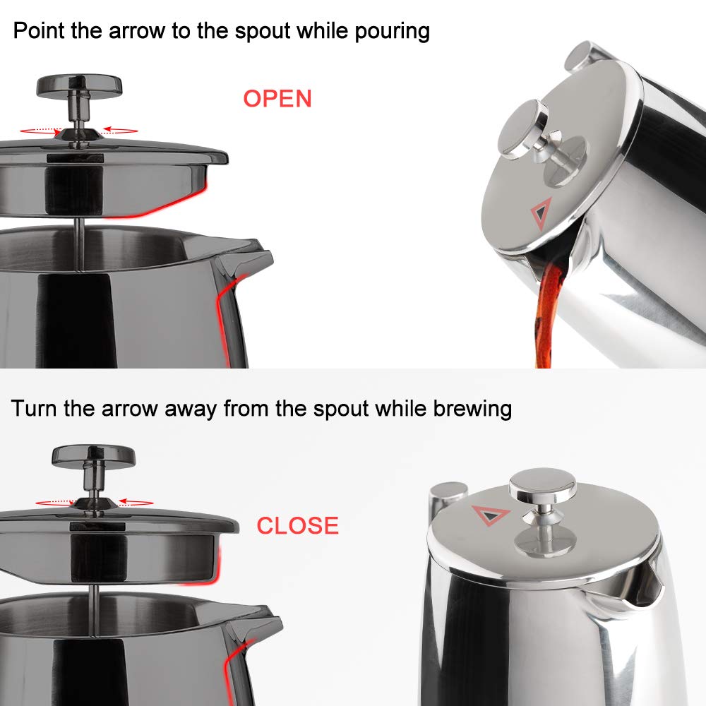 50-Ounce Stainless Steel Insulated French Press D804