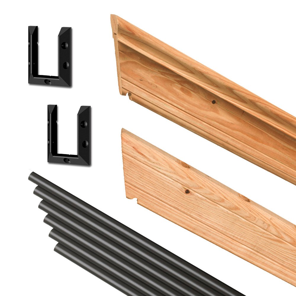 6 ft. Southern Yellow Pine Stair Rail Kit with Black Balusters M62144