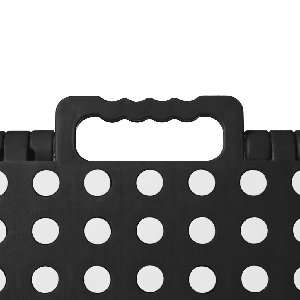 Black Set of 2 Folding Plastic Step Stool with Handle Q9164