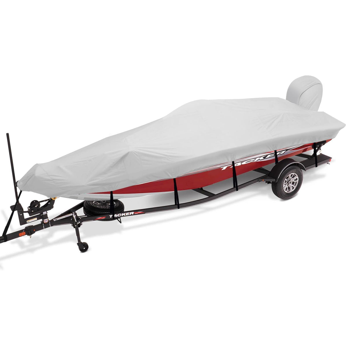 14-16ft Waterproof Marine Canvas Boat Cover with Outboard Motor Cover L8122