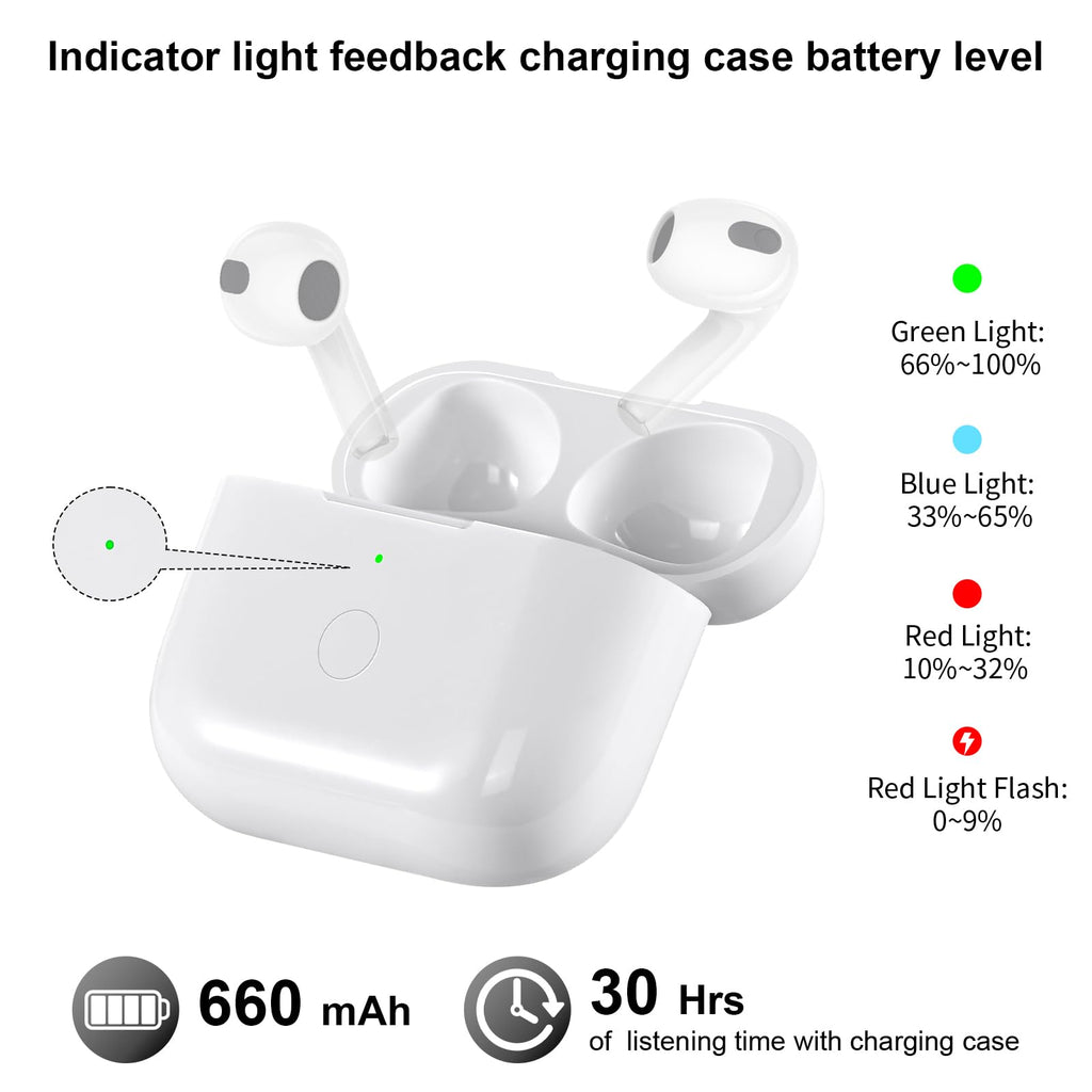 Wireless Charging Case Replacement with Bluetooth Pairing Sync Button V8073