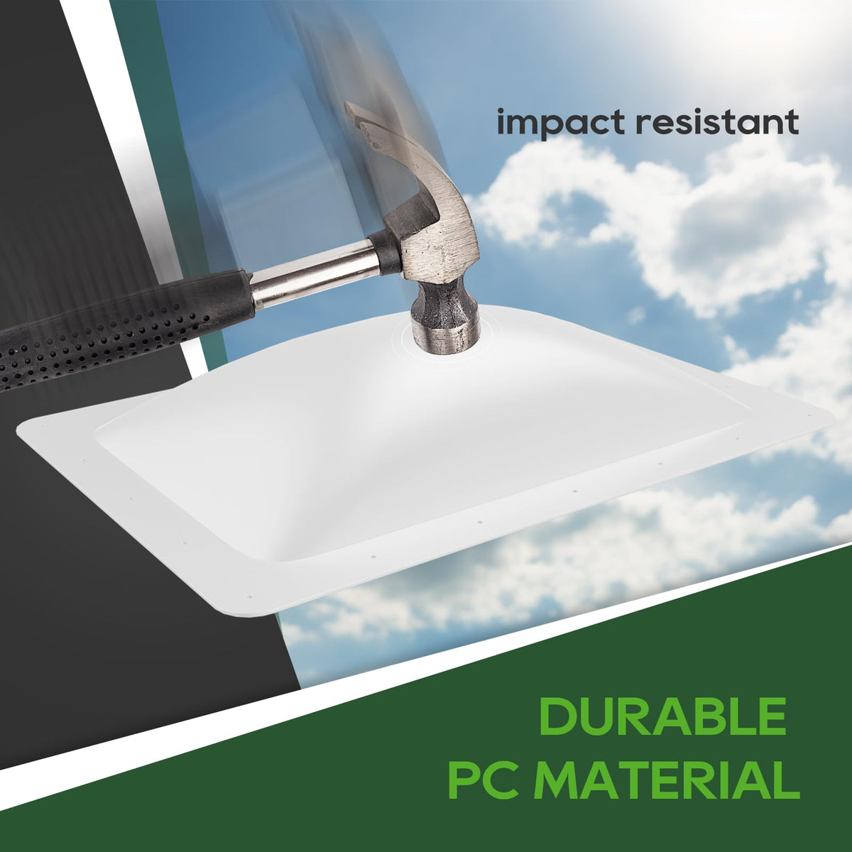 White 18" x 26" RV Skylight Replacement F7558