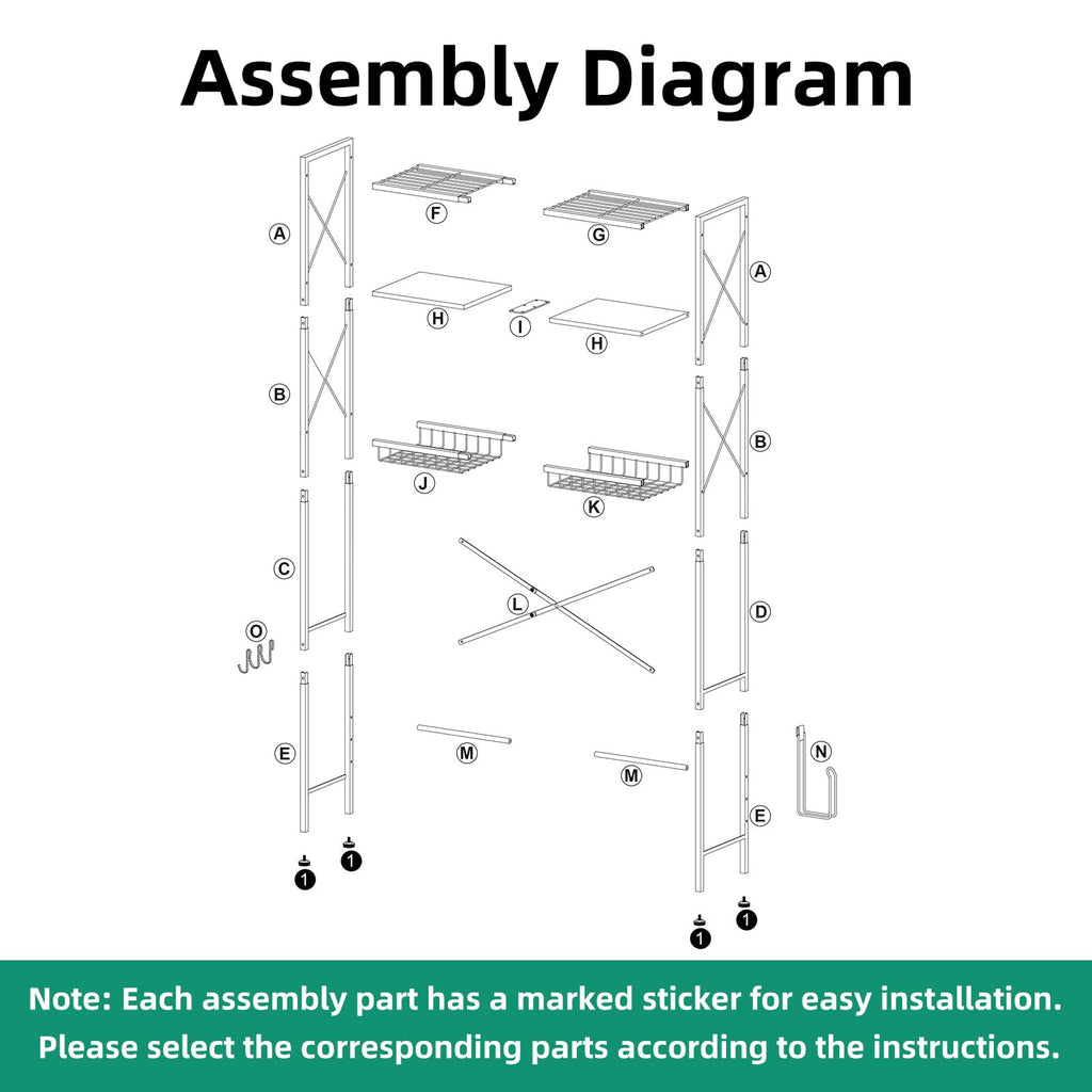 3-Tier Over The Toilet Storage Rack with Drain Basket P9310