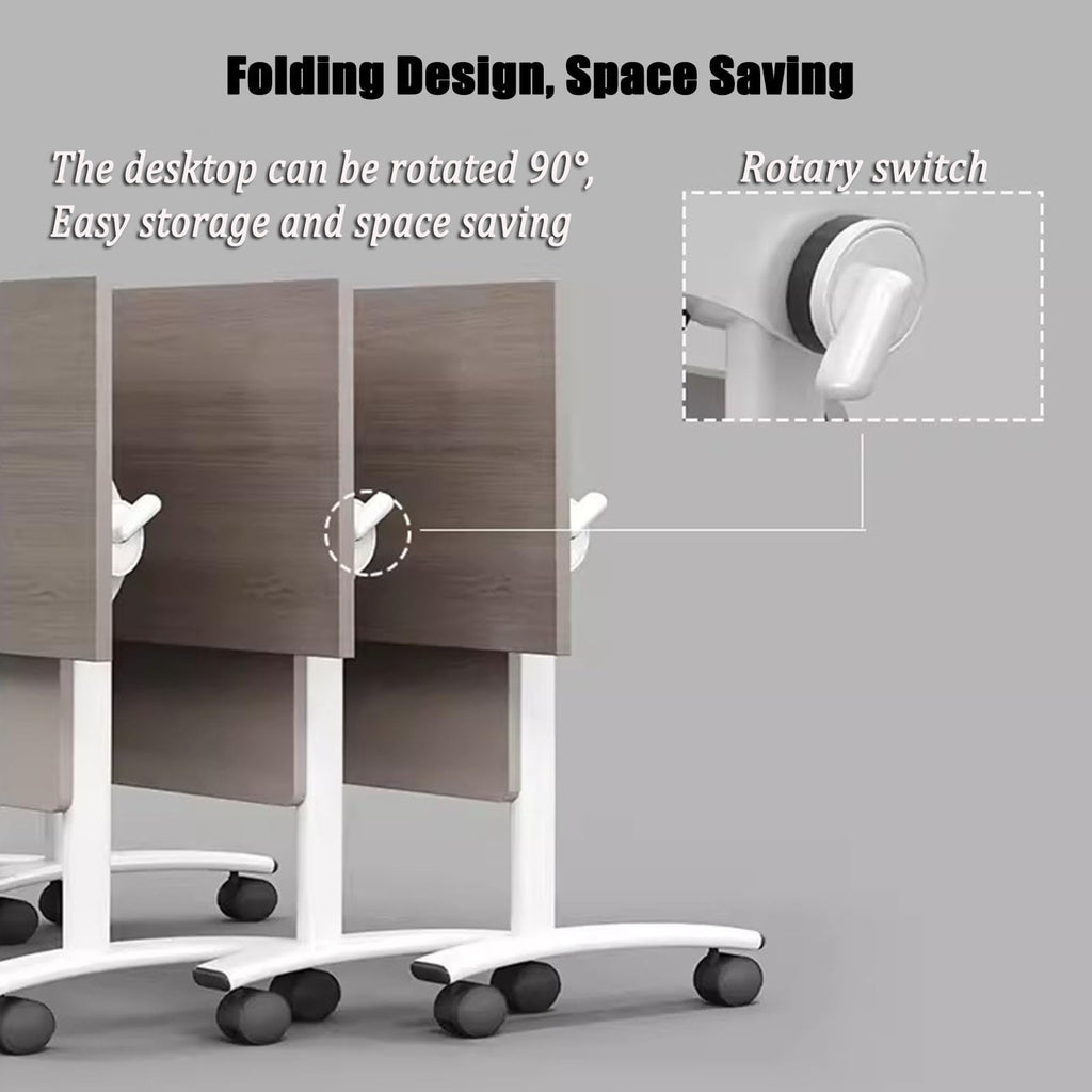 Gray Wood Folding Table with Steel Frame X79640