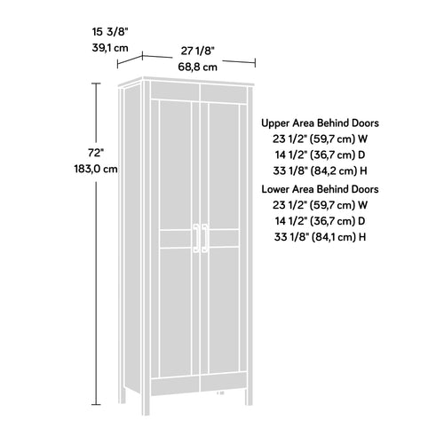 2-Door Chalk Oak Storage Cabinet G145
