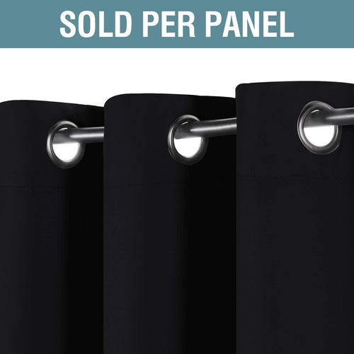 100% Blackout Thermal Insulated 96 inch Grommet Curtains U5550