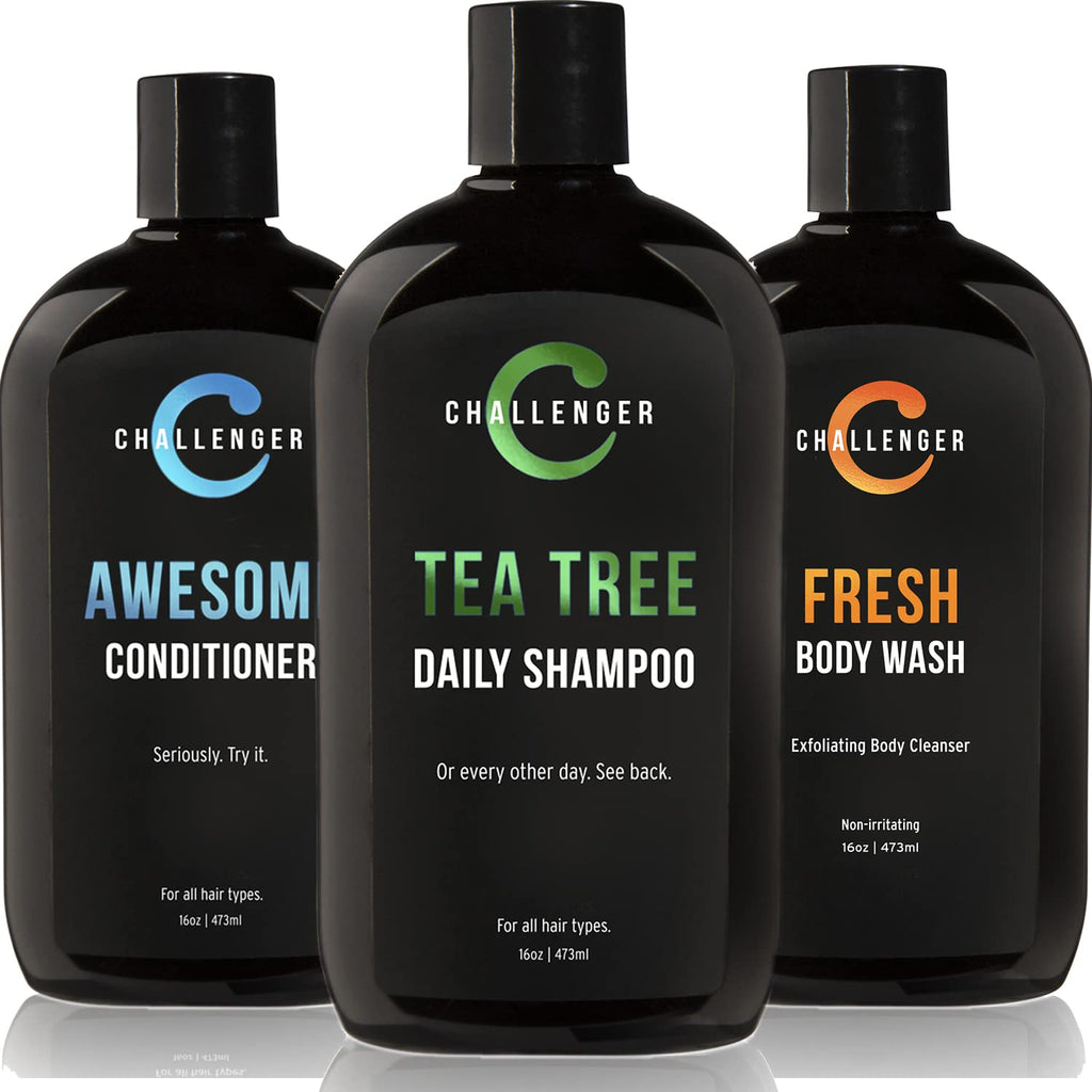 Tea Tree Shampoo Conditioner Body Wash Trio 3X 16 Oz Sulfate Free O9292