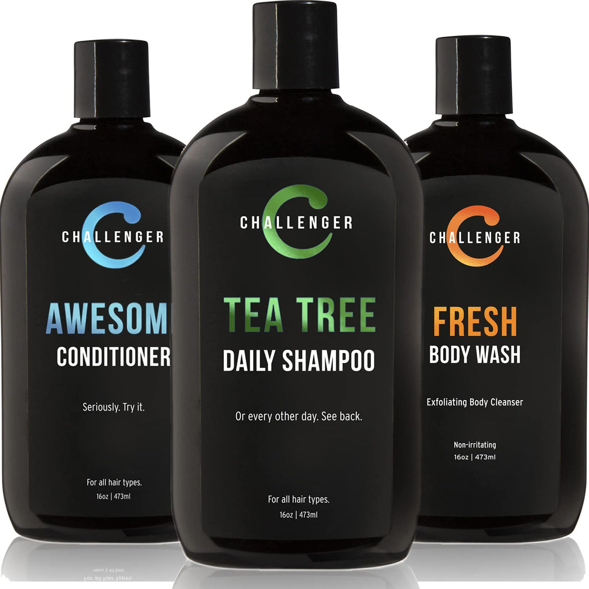Tea Tree Shampoo Conditioner Body Wash Trio 3X 16 Oz Sulfate Free O9292