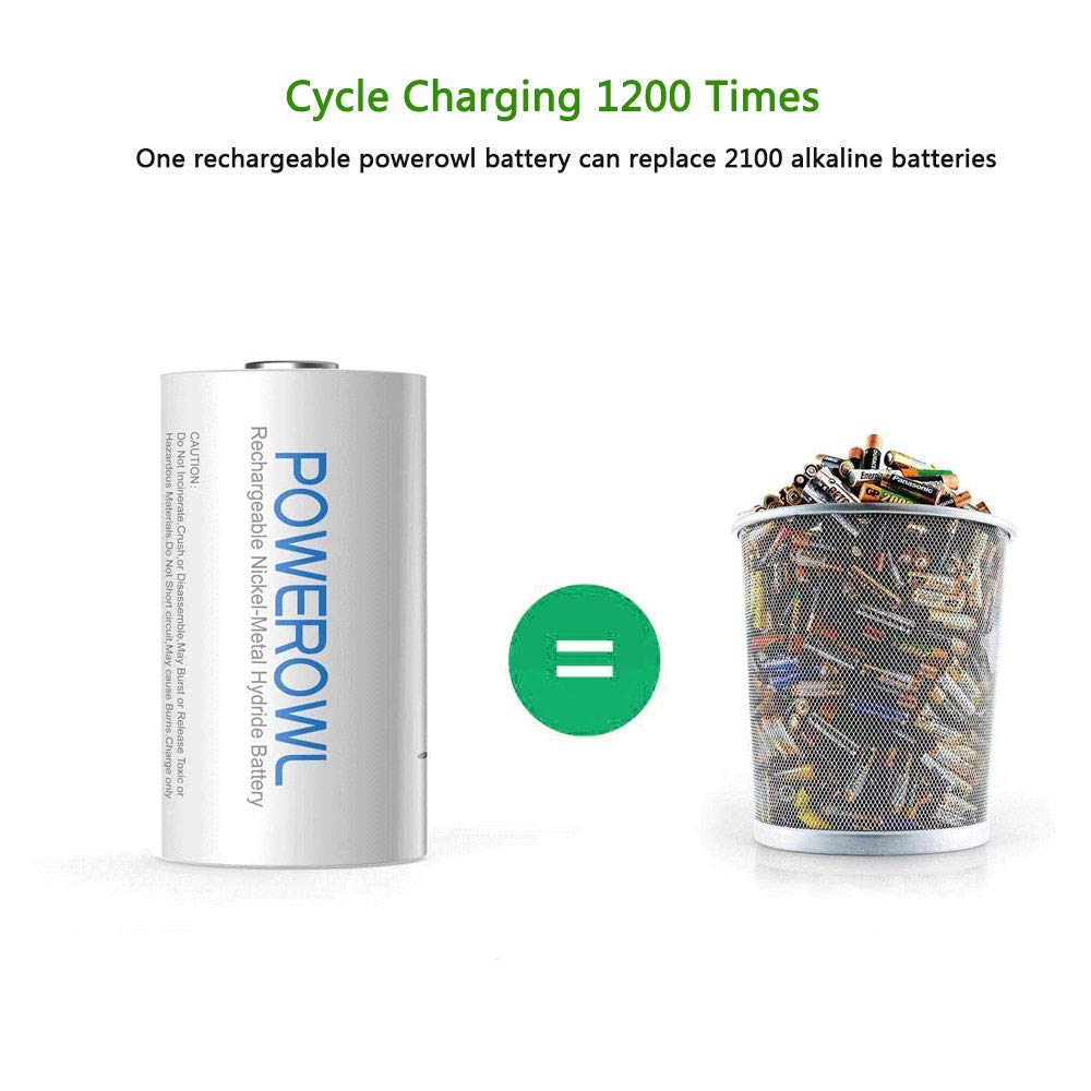 Rechargeable D Batteries 10000mah NiMH 4 Count Y6218