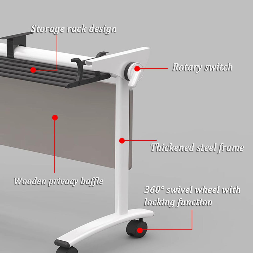 Gray Wood Folding Table with Steel Frame X79640