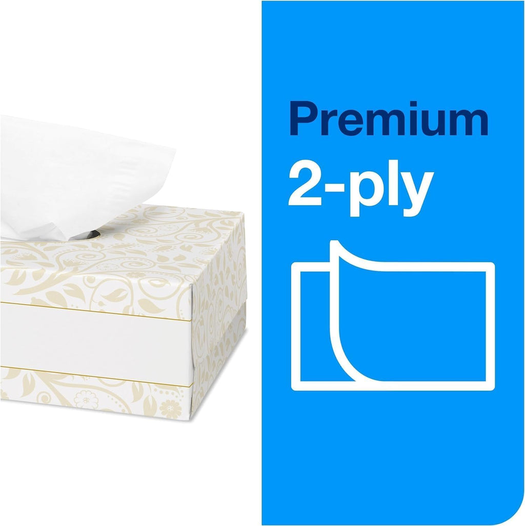 Natural Paper Hand Towel Roll and White 2-Ply Facial Tissue F8948