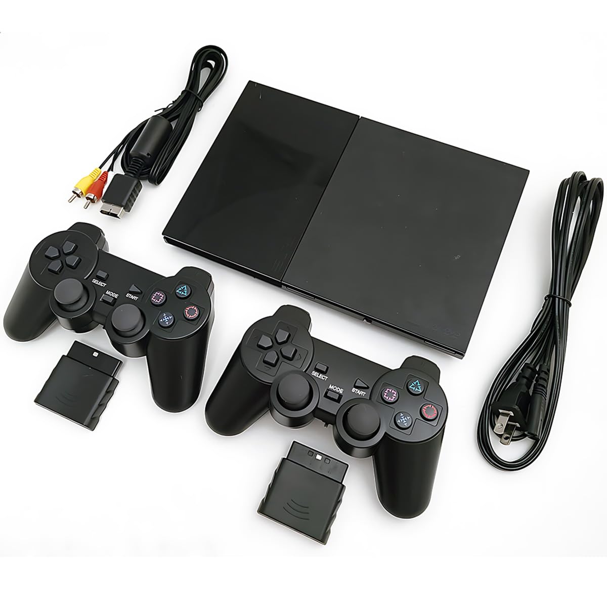Black PlayStation 2 Console with 2 Wireless Controllers X9187
