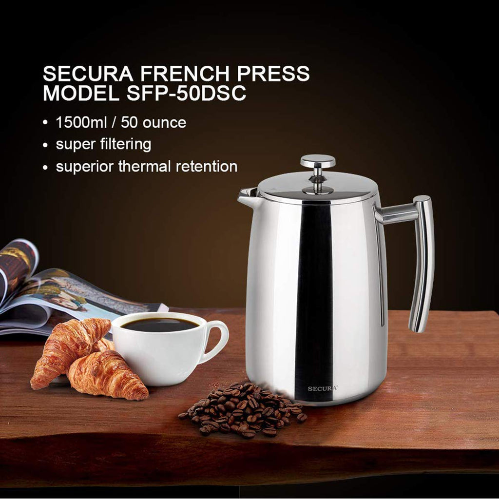 50-Ounce Stainless Steel Insulated French Press D804