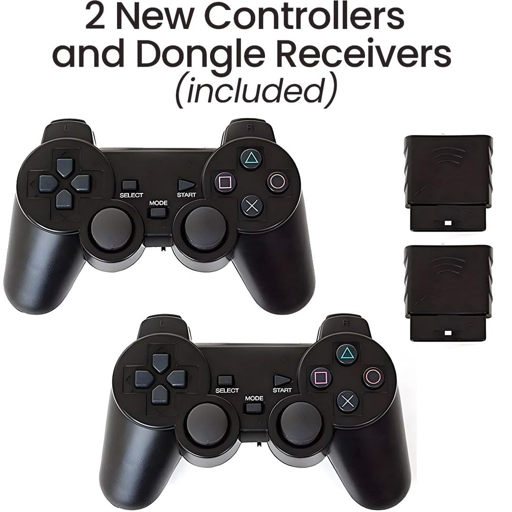 Black PlayStation 2 Console with 2 Wireless Controllers X9187