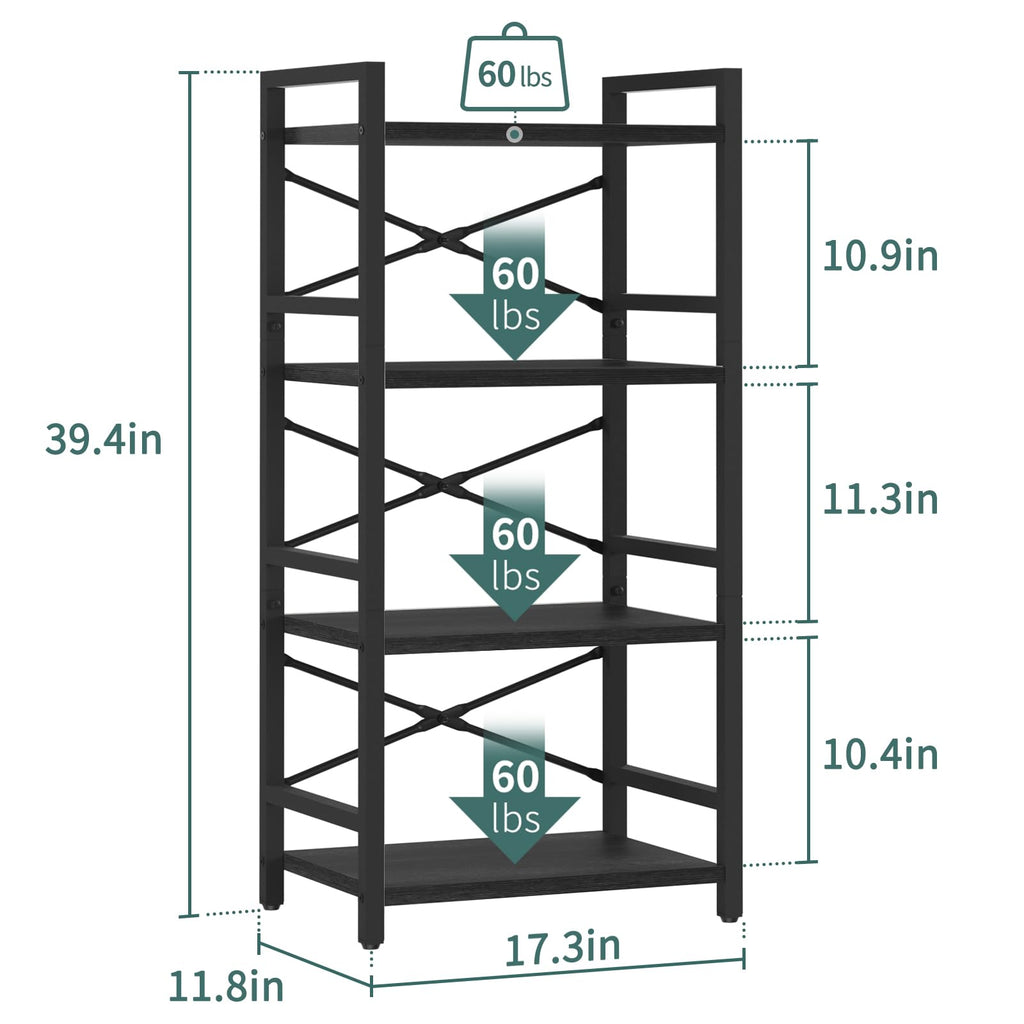 4 Tier Metal Wood Bookshelf G987847