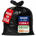 Heavy Duty Black 55-60 Gallon Trash Bags 100 Count D277683
