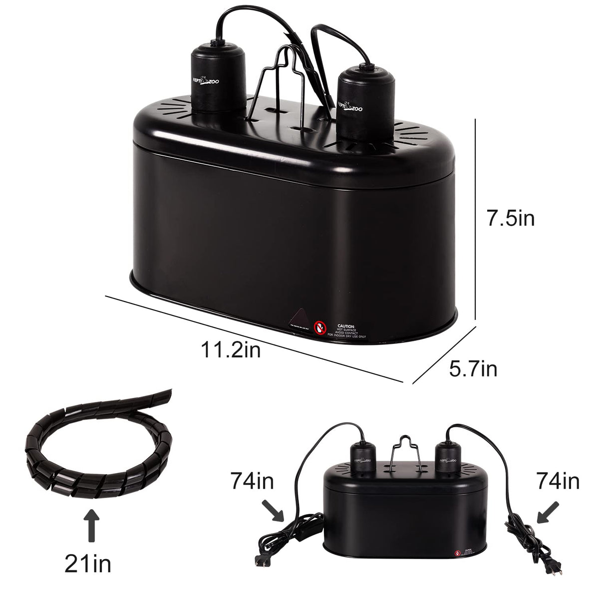 Dual Reptile Light Fixture Heat Lamp Combo Pack 100W UVA UVB Basking Spot Bulb Ceramic Heat Emitter E304
