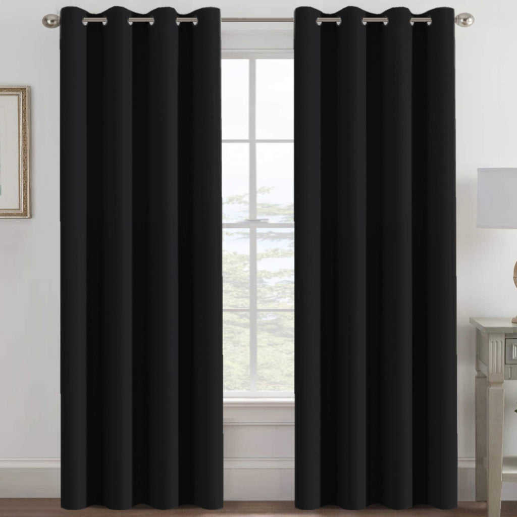 100% Blackout Thermal Insulated 96 inch Grommet Curtains U5550