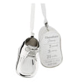 Silver Baby Bootie Metal Christmas Ornament E249703