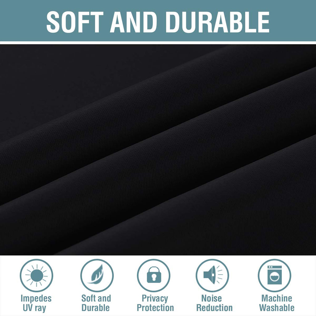 100% Blackout Thermal Insulated 96 inch Grommet Curtains U5550