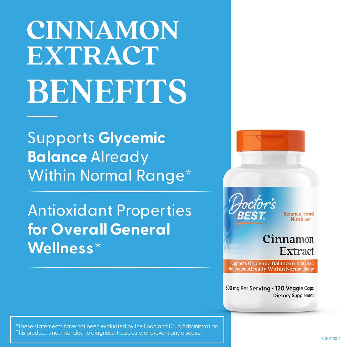 Cinnamon Bark Extract Capsules, 120 Veg Caps K372955