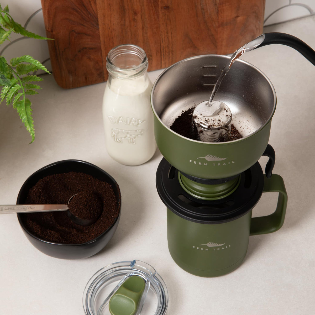 12 oz Insulated Mug with Lid and Reusable Coffee Filter E5679