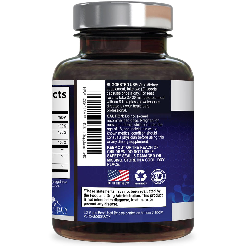 Brain Memory Supplement Pills 240 Capsules B81314